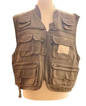 Berkley Fly Fishing Vest Multi Pocket Cargo Outdoor Moss Green NWT